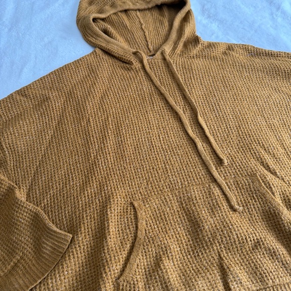 Aerie Waffle CozyUp Hooded Sweater Size Medium - Picture 4 of 9
